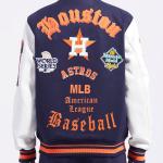 CHAMARRA STON ASTROS OLD ENGLISH RIB WOOL VARSITY JACKET MIDNIGHT NAVY ORANGE MIDNIGHT NAVY en STOCK
