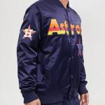 CHAMARRA TON ASTROS WORDMARK SATIN JACKET MIDNIGHT NAVY en STOCK