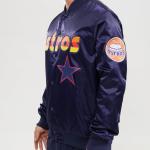 CHAMARRA TON ASTROS WORDMARK SATIN JACKET MIDNIGHT NAVY en STOCK