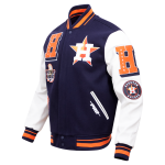 CHAMARRA TON ASTROS MASH UP RIB WOOL VARSITY JACKET MIDNIGHT NAVY ORANGE MIDNIGHT NAVY en STOCK