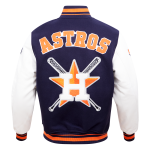 CHAMARRA TON ASTROS MASH UP RIB WOOL VARSITY JACKET MIDNIGHT NAVY ORANGE MIDNIGHT NAVY en STOCK