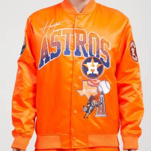 CHAMARRA TON ASTROS RETRO HOME TOWN SATIN JACKET ORANGE en STOCK