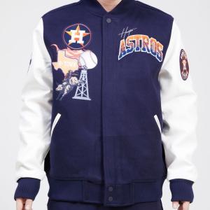 CHAMARRA TON ASTROS RETRO HOME TOWN WOOL VARSITY JACKET MIDNIGHT NAVY WHITE en STOCK