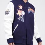 CHAMARRA TON ASTROS RETRO HOME TOWN WOOL VARSITY JACKET MIDNIGHT NAVY WHITE en STOCK