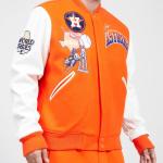 CHAMARRA TON ASTROS RETRO HOME TOWN WOOL VARSITY JACKET ORANGE WHITE en STOCK