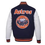 CHAMARRA TON ASTROS RETRO CLASSIC RIB WOOL VARSITY JACKET MIDNIGHT NAVY ORANGE MIDNIGHT NAVY en STOCK