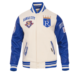 CHAMARRA AS CITY ROYALS RETRO CLASSIC RIB WOOL VARSITY JACKET EGGSHELL UNIVERSITY BLUE en STOCK