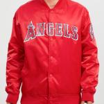 CHAMARRA ANGELES ANGELS TEAM BIG LOGO SATIN JACKET RED en STOCK