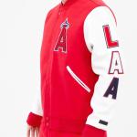 CHAMARRA ANGELES ANGELS CLASSIC WOOL VARSITY JACKET RED WHITE en STOCK