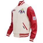 CHAMARRA ANGELES ANGELS RETRO CLASSIC RIB WOOL VARSITY JACKET EGGSHELL RED en STOCK