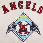CHAMARRA ANGELES ANGELS RETRO CLASSIC RIB WOOL VARSITY JACKET EGGSHELL RED en STOCK