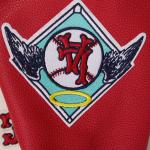 CHAMARRA ANGELES ANGELS RETRO CLASSIC RIB WOOL VARSITY JACKET EGGSHELL RED en STOCK