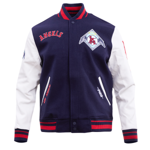 CHAMARRA ANGELES ANGELS RETRO CLASSIC RIB WOOL VARSITY JACKET MIDNIGHT NAVY RED MIDNIGHT NAVY en STOCK