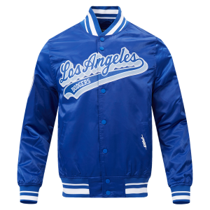CHAMARRA LOS ANGELES DODGERS SCRIPT TAIL MENS SATIN JACKET DODGER BLUE en STOCK