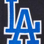 CHAMARRA ANGELES DODGERS OLD ENGLISH RIB WOOL VARSITY JACKET BLACK DODGER BLUE en STOCK