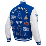 CHAMARRA ANGELES DODGERS OLD ENGLISH RIB WOOL VARSITY JACKET DODGER BLUE WHITE en STOCK