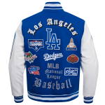 CHAMARRA ANGELES DODGERS OLD ENGLISH RIB WOOL VARSITY JACKET DODGER BLUE WHITE en STOCK