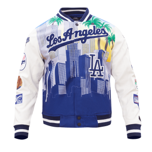 CHAMARRA ANGELES DODGERS REMIX VARSITY JKT WHITE en STOCK