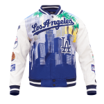 CHAMARRA ANGELES DODGERS REMIX VARSITY JKT WHITE en STOCK