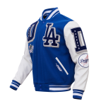 CHAMARRA ANGELES DODGERS MASH UP RIB WOOL VARSITY JACKET DODGER BLUE en STOCK