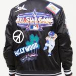CHAMARRA ANGELES DODGERS ALL STAR SATIN JACKET BLACK WHITE en STOCK