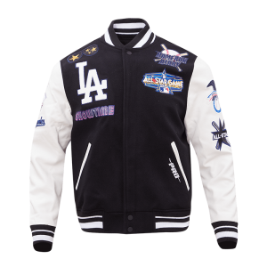 CHAMARRA ANGELES DODGERS ALL STAR VARSITY JACKET BLACK WHITE en STOCK