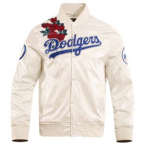CHAMARRA ANGELES DODGERS ROSES SATIN JACKET EGGSHELL MULTI en STOCK