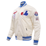 CHAMARRA REAL EXPOS RETRO CLASSIC RIB SATIN JACKET EGGSHELL ROYAL BLUE en STOCK