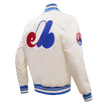 CHAMARRA REAL EXPOS RETRO CLASSIC RIB SATIN JACKET EGGSHELL ROYAL BLUE en STOCK