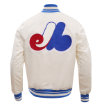 CHAMARRA REAL EXPOS RETRO CLASSIC RIB SATIN JACKET EGGSHELL ROYAL BLUE en STOCK