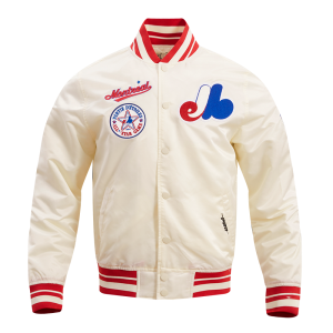 CHAMARRA REAL EXPOS RETRO CLASSIC RIB SATIN JACKET EGGSHELL RED en STOCK