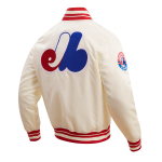 CHAMARRA REAL EXPOS RETRO CLASSIC RIB SATIN JACKET EGGSHELL RED en STOCK