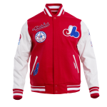 CHAMARRA REAL EXPOS RETRO CLASSIC RIB WOOL VARSITY JACKET RED WHITE en STOCK
