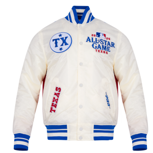 CHAMARRA ALL STAR 2024 MENS RIB SATIN JACKET EGGSHELL ROYAL BLUE en STOCK