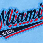 CHAMARRA MIAMI MARLINS SCRIPT TAIL MENS RIB WOOL VARSITY UNIVERSITY BLUE WHITE en STOCK