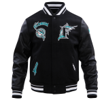 CHAMARRA IDA MARLINS RETRO CLASSIC RIB WOOL VARSITY JACKET BLACK en STOCK