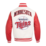 CHAMARRA NESOTA TWINS RETRO CLASSIC RIB VARSITY JACKET EGGSHELL RED en STOCK