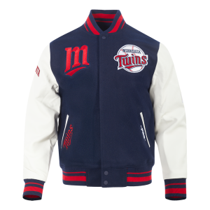 CHAMARRA NESOTA TWINS RETRO CLASSIC RIB VARSITY JACKET MIDNIGHT NAVY RED MIDNIGHT NAVY en STOCK