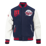 CHAMARRA NESOTA TWINS RETRO CLASSIC RIB VARSITY JACKET MIDNIGHT NAVY RED MIDNIGHT NAVY en STOCK