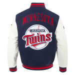 CHAMARRA NESOTA TWINS RETRO CLASSIC RIB VARSITY JACKET MIDNIGHT NAVY RED MIDNIGHT NAVY en STOCK
