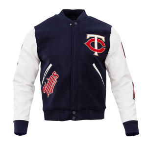 CHAMARRA ESOTA TWINS CLASSIC WOOL VARSITY JACKET MIDNIGHT NAVY WHITE en STOCK