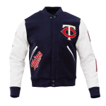 CHAMARRA ESOTA TWINS CLASSIC WOOL VARSITY JACKET MIDNIGHT NAVY WHITE en STOCK