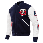 CHAMARRA ESOTA TWINS CLASSIC WOOL VARSITY JACKET MIDNIGHT NAVY WHITE en STOCK