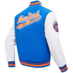 CHAMARRA NEW YORK METS SCRIPT TAIL MENS RIB WOOL VARSITY ROYAL ORANGE ROYAL en STOCK