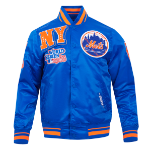 CHAMARRA YORK METS MASH UP RIB SATIN JACKET ROYAL ORANGE ROYAL en STOCK