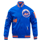 CHAMARRA YORK METS OLD ENGLISH RIB SATIN JACKET ROYAL ORANGE ROYAL en STOCK
