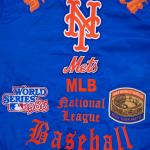 CHAMARRA YORK METS OLD ENGLISH RIB SATIN JACKET ROYAL ORANGE ROYAL en STOCK