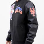 CHAMARRA YORK METS HOME TOWN WOOL VARSITY JACKET BLACK en STOCK