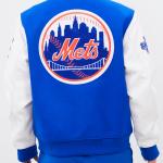 CHAMARRA YORK METS HOME TOWN WOOL VARSITY JACKET ROYAL WHITE en STOCK
