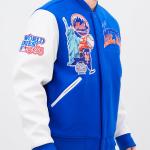 CHAMARRA YORK METS HOME TOWN WOOL VARSITY JACKET ROYAL WHITE en STOCK